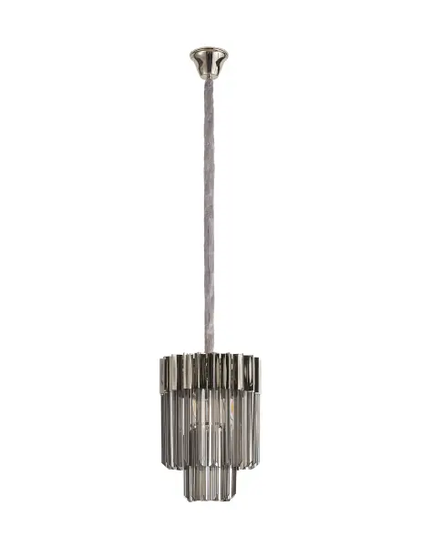 Donard Polished Nickel 4 Light Pendant with Smoked Glass