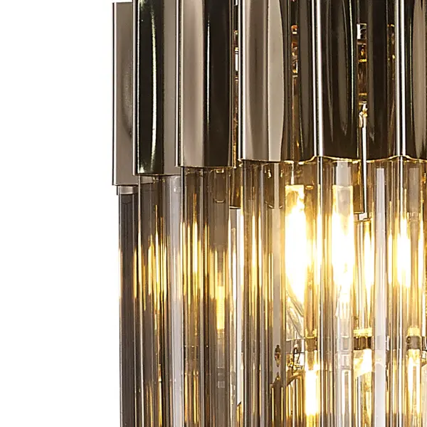 Donard Polished Nickel 4 Light Pendant with Smoked Glass