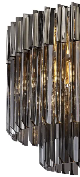 Donard Polished Nickel 7 Light Flush Fitting with Smoked Glass