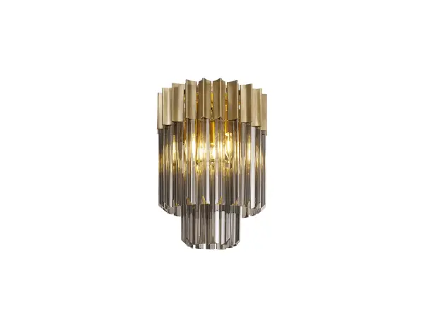 Donard Brass 3 Light Flush Fitting with Smoked Glass
