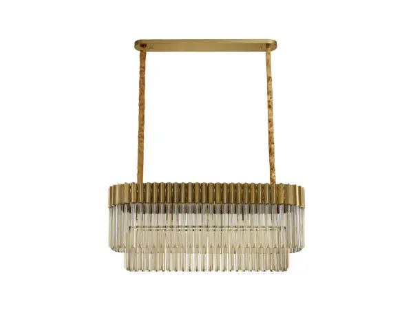 Donard Brass 5 Light Bar Pendant with Cognac Glass