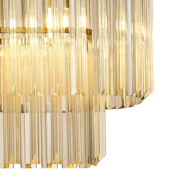 Donard Brass 5 Light Bar Pendant with Cognac Glass