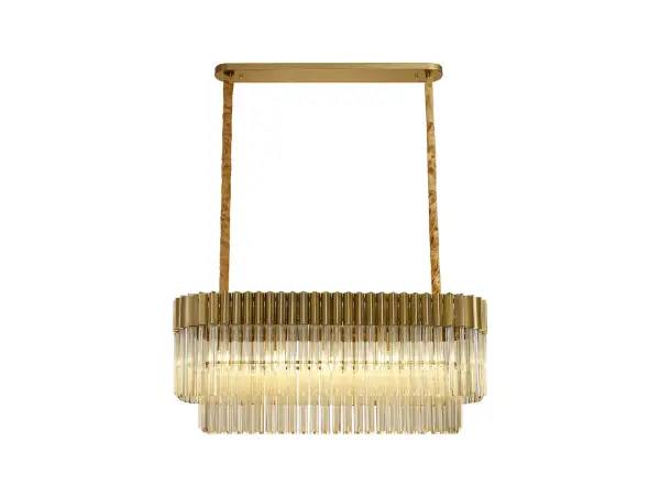 Donard Brass 5 Light Bar Pendant with Cognac Glass