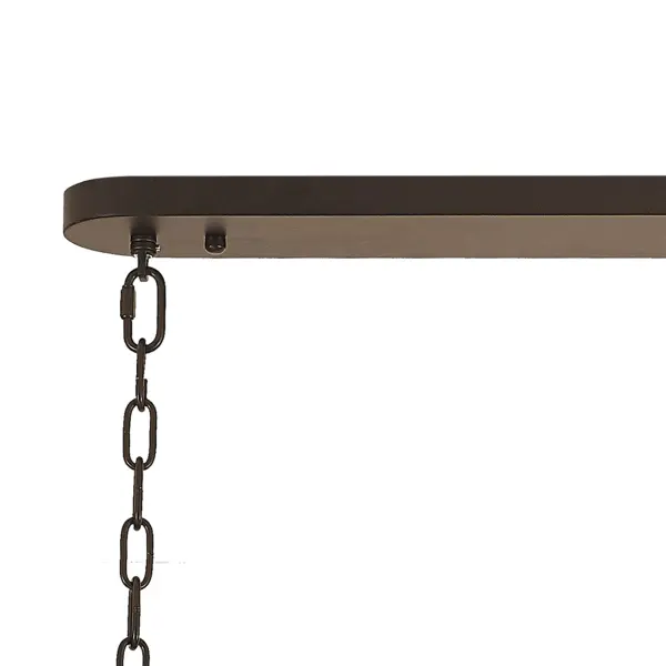 Donard Matt Black 7 Light Bar Pendant with Smoked Glass