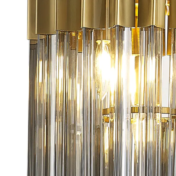 Donard Brass 4 Light Pendant with Smoked Glass