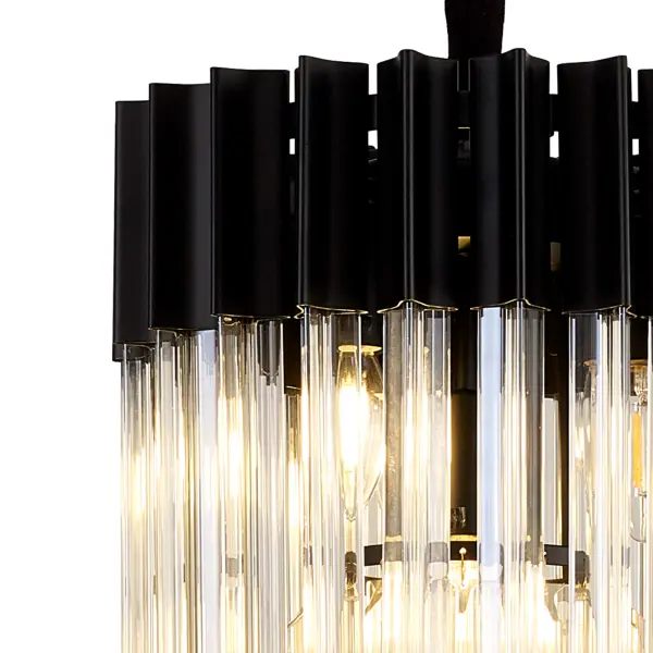Donard Matt Black 4 Light Pendant with Cognac Glass