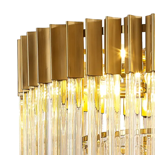 Donard Brass 8 Light Pendant with Cognac Glass