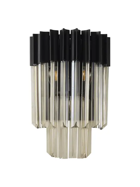Donard Matt Black Wall Light with Cognac Glass