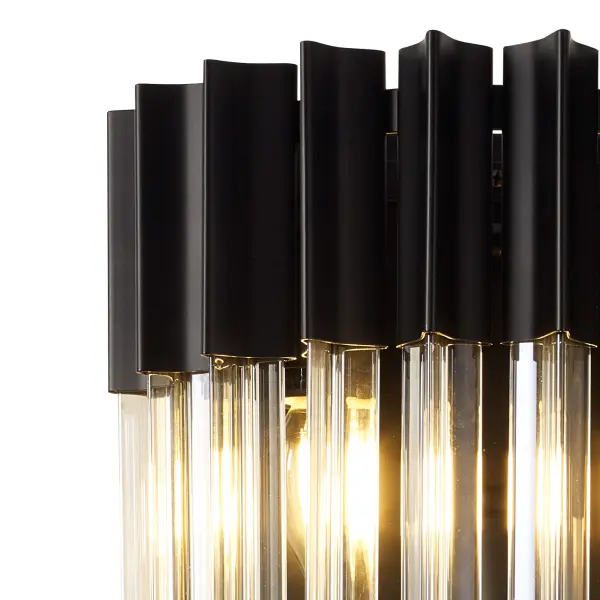 Donard Matt Black Wall Light with Cognac Glass