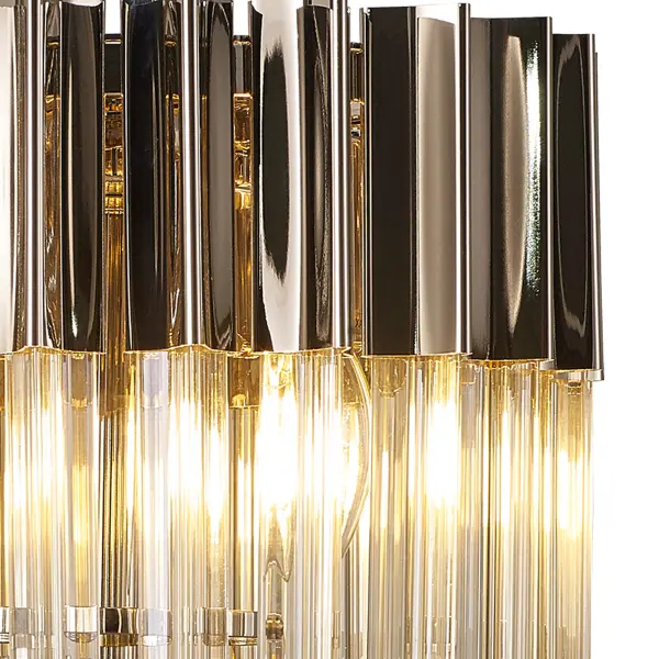Donard Polished Nickel Table Lamp with Cognac Glass