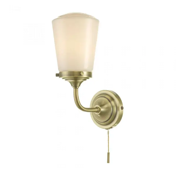 där lighting CAD0775 Caden Bathroom Wall Light Antique Brass