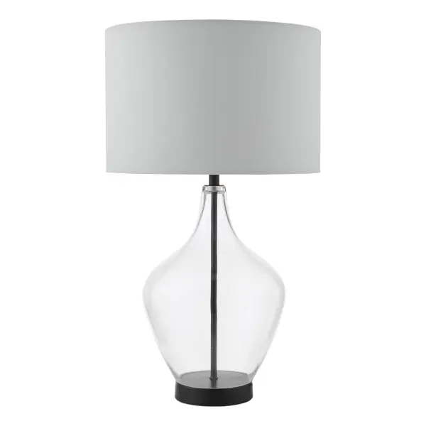 Drago Black & Glass Table Lamp C/W Shade