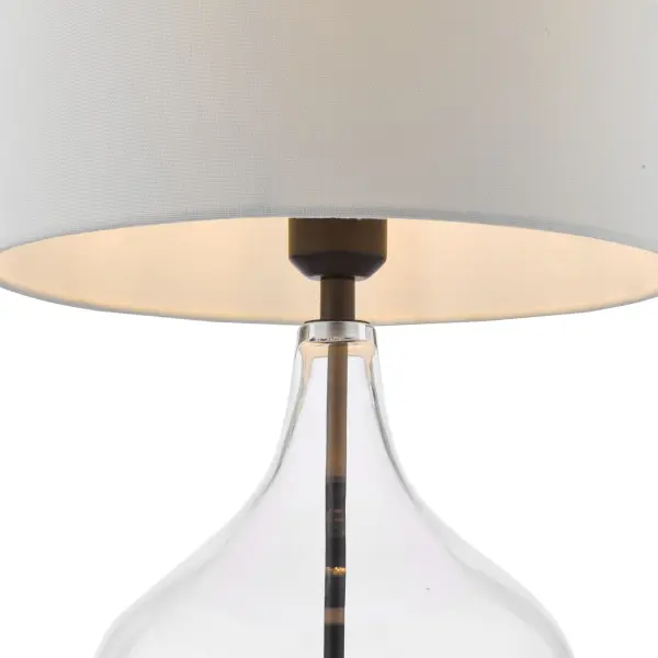 Drago Black & Glass Table Lamp C/W Shade