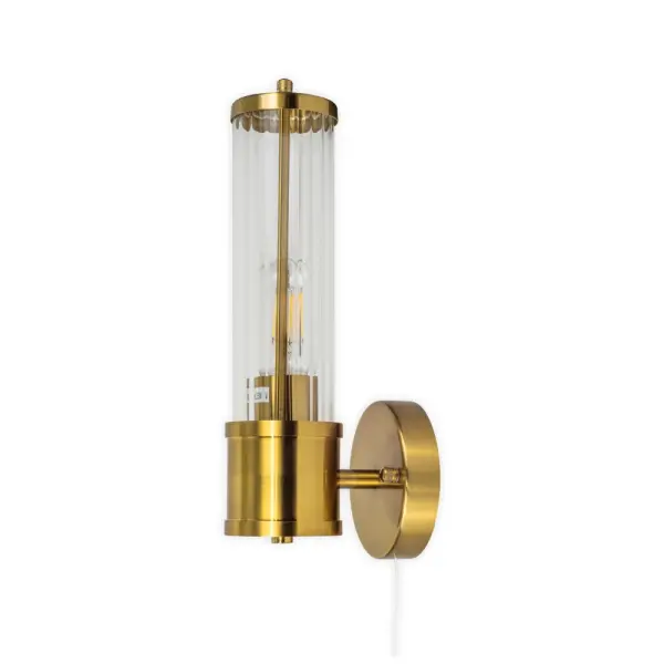 Eleanor Brushed Brass Bathroom Wall Light IP44