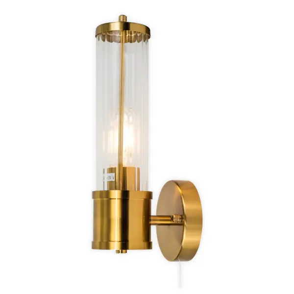 Eleanor Brushed Brass Bathroom Wall Light IP44