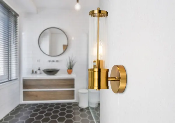 Eleanor Brushed Brass Bathroom Wall Light IP44