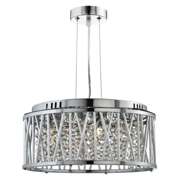Elise Chrome 4 Light Fitting with Crystal Button Drops