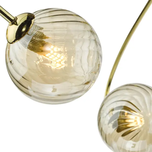 Etta 6 Light Polished Gold Semi Flush & Champagne Glass