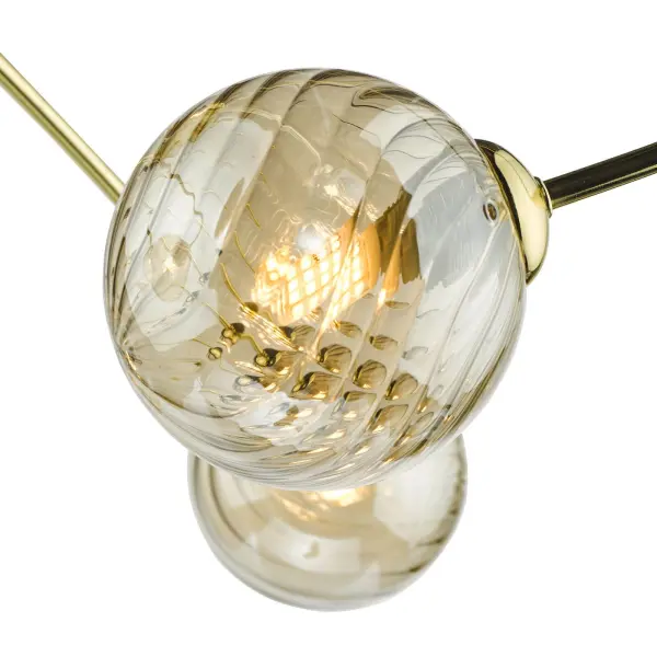Etta 6 Light Polished Gold Semi Flush & Champagne Glass