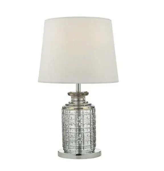 Evita Table Lamp Touch Clear Polished Chrome Complete With Shade