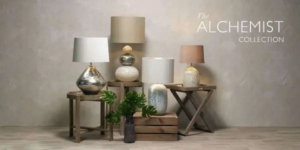 Evora Volanic Effect Glass Mirror Table Lamp