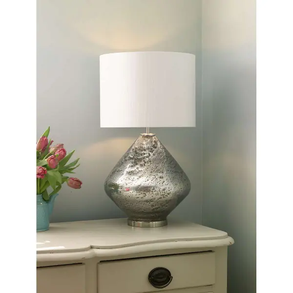 Evora Volanic Effect Glass Mirror Table Lamp