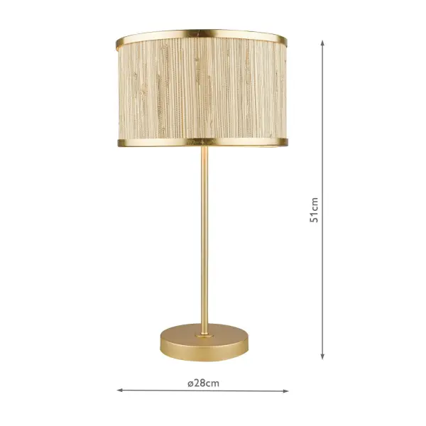 Fenella Table Lamp in Golf Leaf & Seagrass