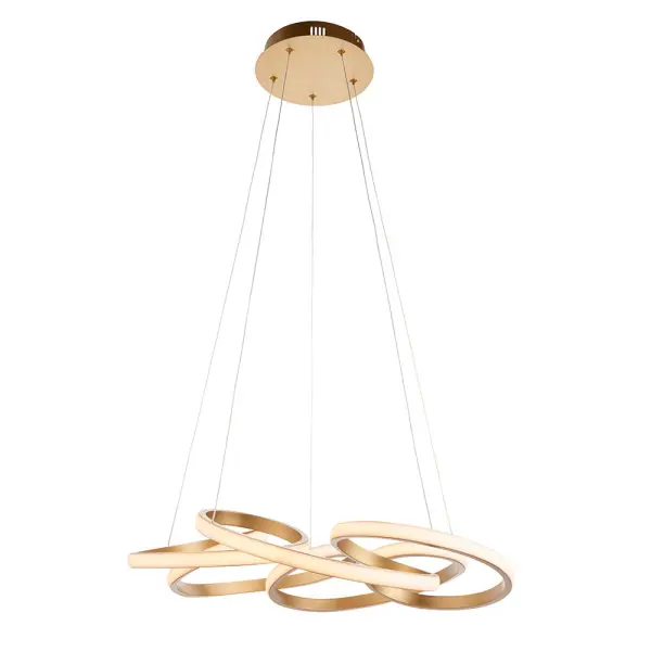 Multi Spiral Satin Gold LED Pendant