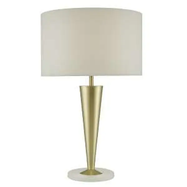 Gunnar Table Lamp Gold & White C/W White Drum Shade