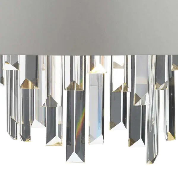 Halle Crystal Wall Light C/W Grey Shade