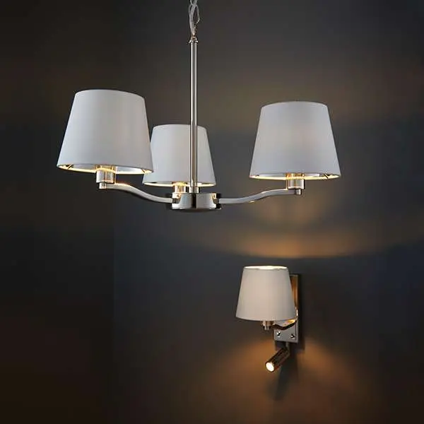Harvey Wall and Spot Light in Nickel C/W Shade