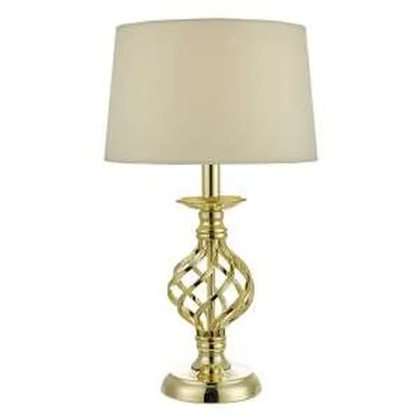 Iffley Touch Table Lamp Gold Cage Base C/W Cream Shade