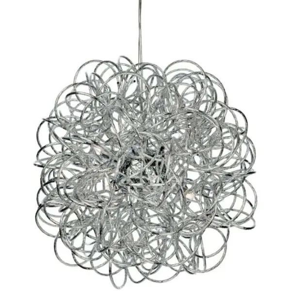 Industrial Chrome Messy Wire Ceiling Pendant Light
