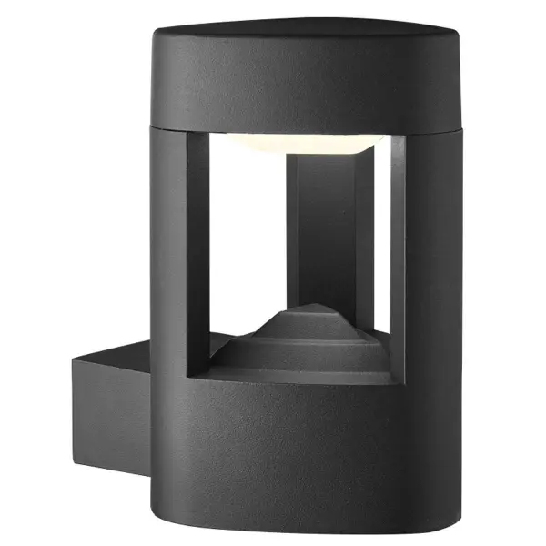 Ip44 Grey Led Outdoor Wall Light With Clear Diffuser