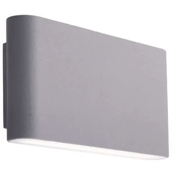 Ip44 Grey Led Outdoor Wall Light With Frosted Diffuser