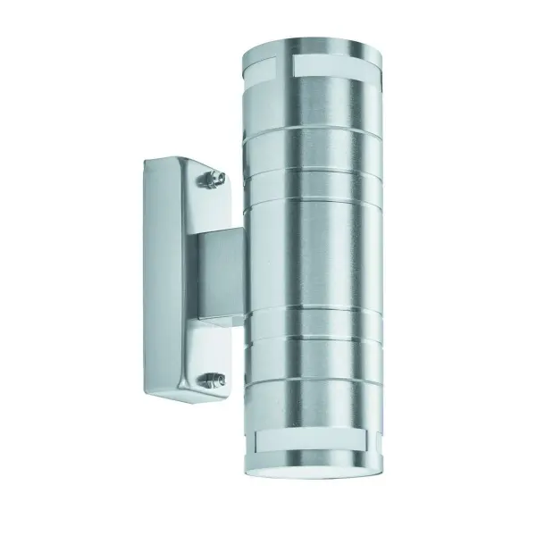 Ip44 StainlessSteel 2 Light Outdoor Wall Light With Clear Glass