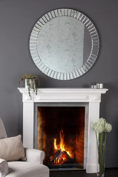 Capri Large Round Bevelled Mirror 100cm