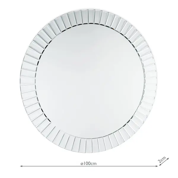 Capri Large Round Bevelled Mirror 100cm