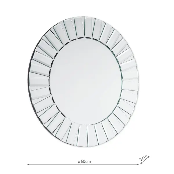 Capri Small Round Bevelled Mirror 60cm