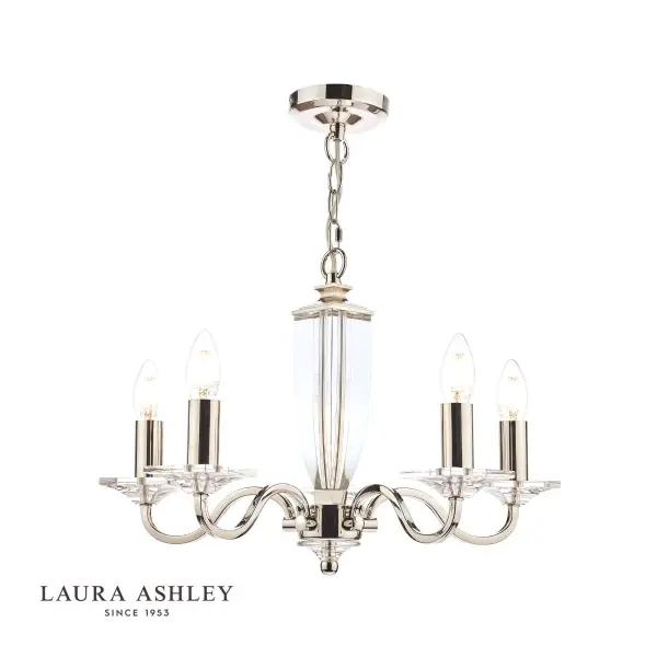 Carson 5 Light Polished Nickel Chandelier