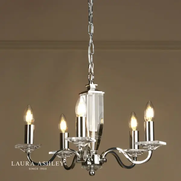 Carson 5 Light Polished Nickel Chandelier