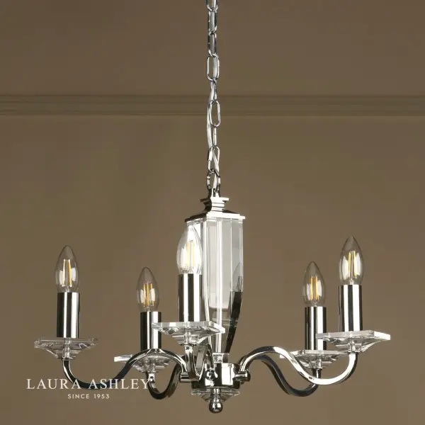 Carson 5 Light Polished Nickel Chandelier