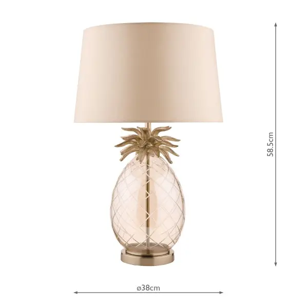 Pineapple Large Champagne Glass Table Lamp C/W Shade