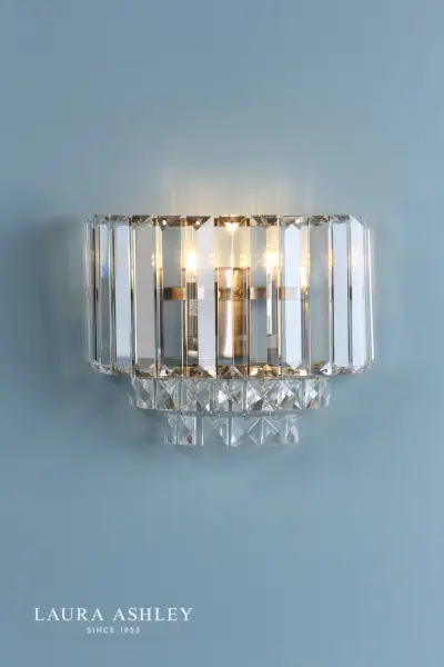 Vienna Wall Light Antique Brass Crystal