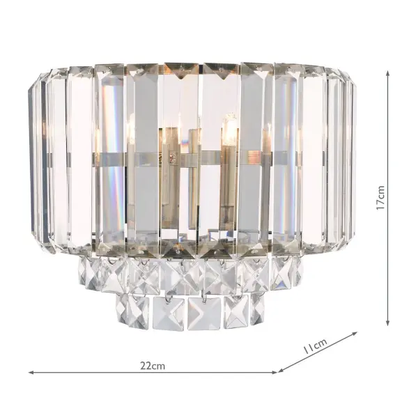 Vienna Wall Light Antique Brass Crystal