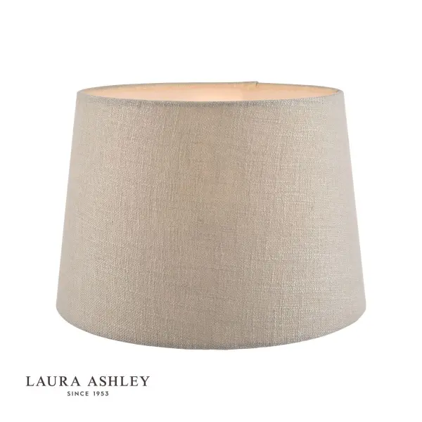 Bacall Linen Empire Drum Shade Silver 400mm/16inch