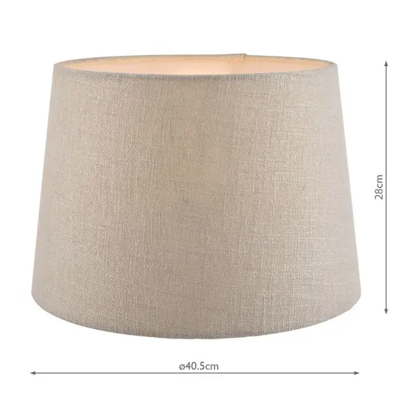 Bacall Linen Empire Drum Shade Silver 400mm/16inch