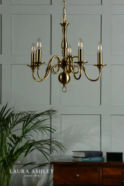 Winchester 5 Light Antique Brass Chandelier