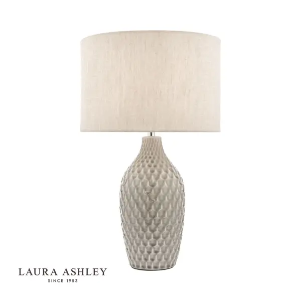 Heathfield Gloss Grey Table Lamp C/W Shade