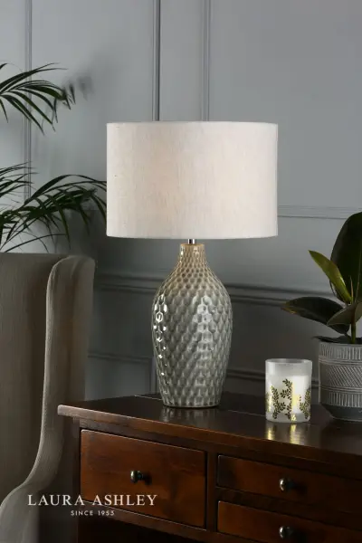 Heathfield Gloss Grey Table Lamp C/W Shade